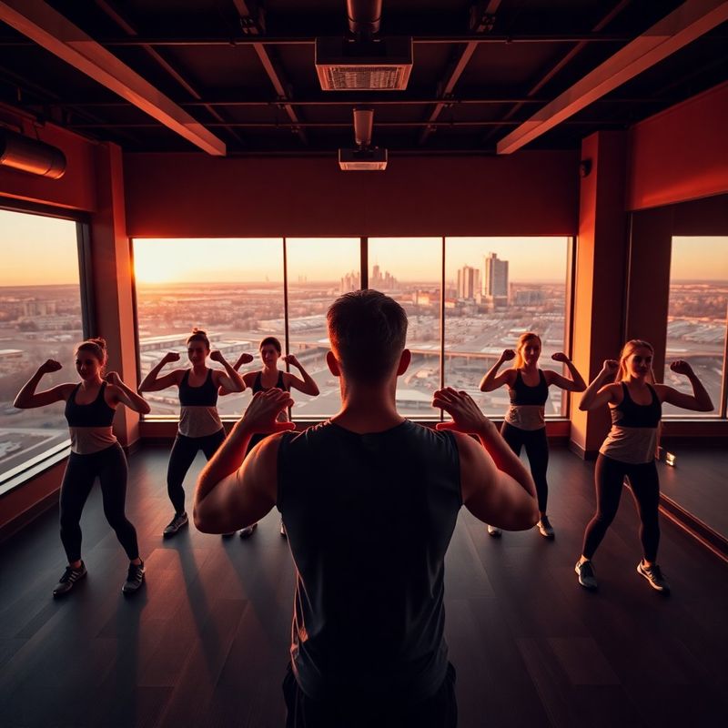 Малая группа на HIIT-тренировке в зале DIV